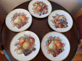 Set 5 farfurii decor fructe portelan vintage Zeh Scherzer Bavaria