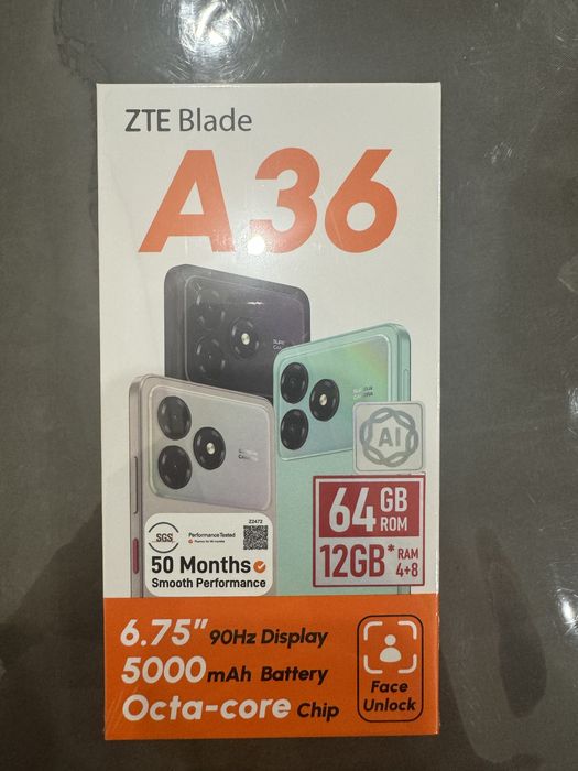 ZTE Blade A36 черный Новый, не вскрывался, в пленке