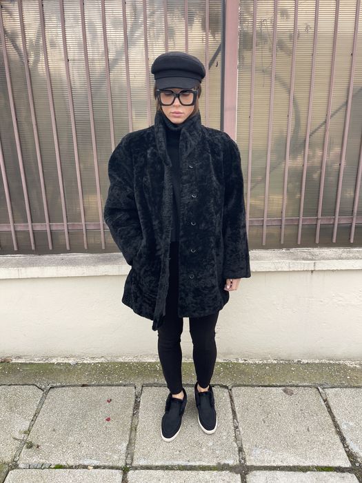 haina din blana Monton dore negru