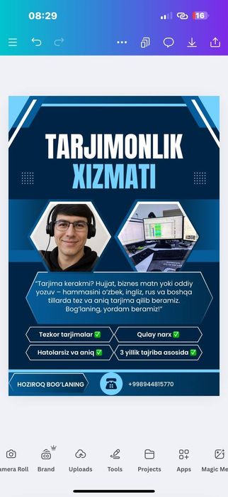 Tarjimon / kafolatlangan servis