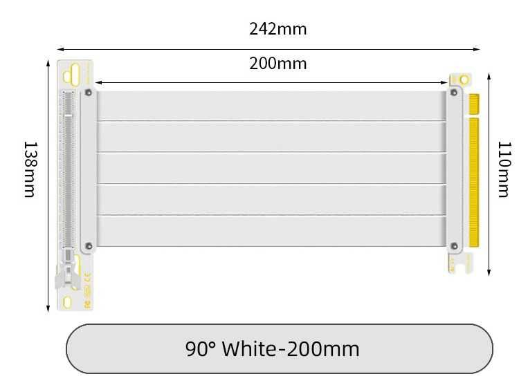 Кабел extender/удължител PCI-E 4.0 16x вертикален монтаж на видеокарта