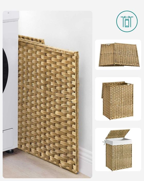 Кош за съхранение SONGMICS, 90 литра кош за мръсно пране