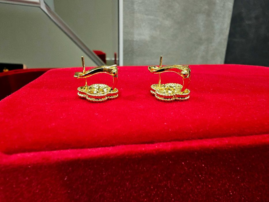 Van Cleef & Arpels VCA Gold Diamond Vintage Alhambra Дамски Обеци