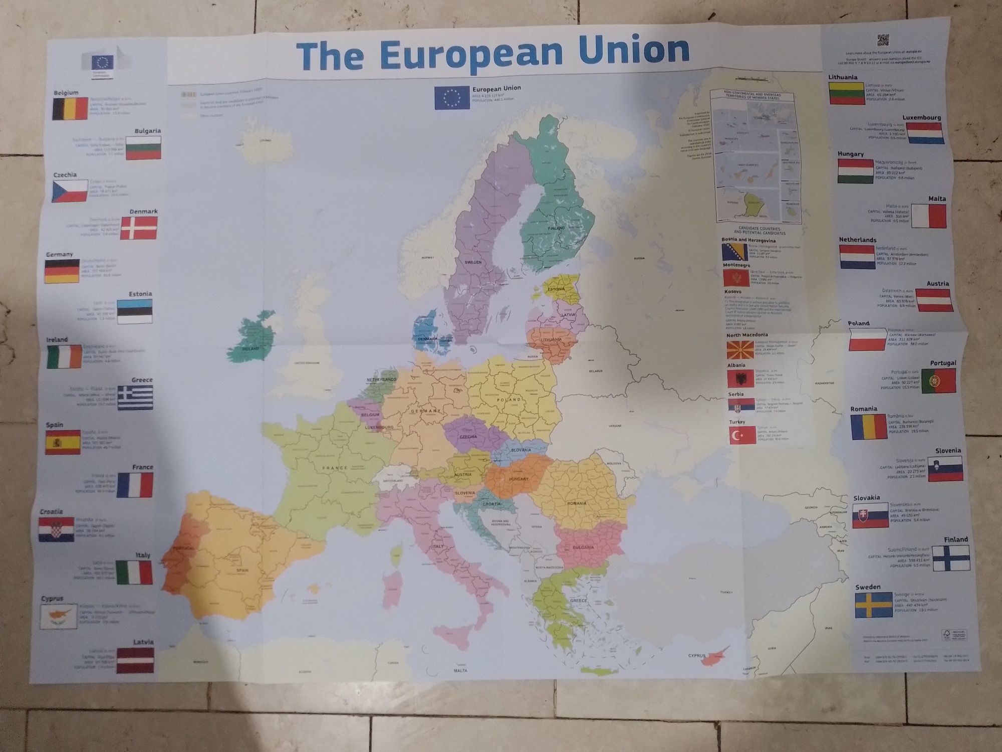 Harta Europei cu statele membre