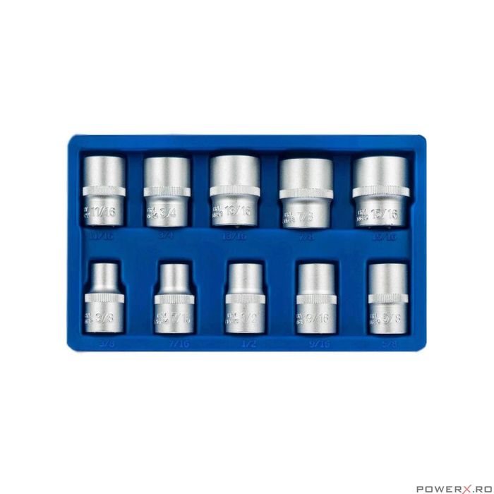 Trusa chei inch, scurte hexagonale, 10 piese, Asta