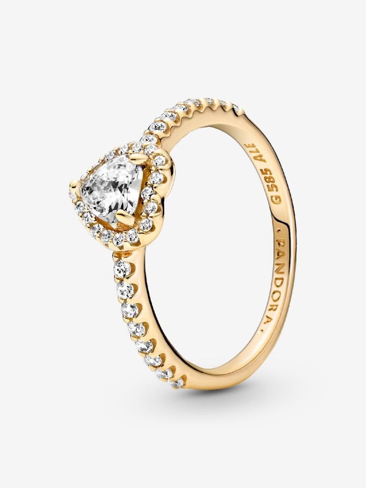 Pandora Elevated Heart Ring 1 - 14 карата злато
