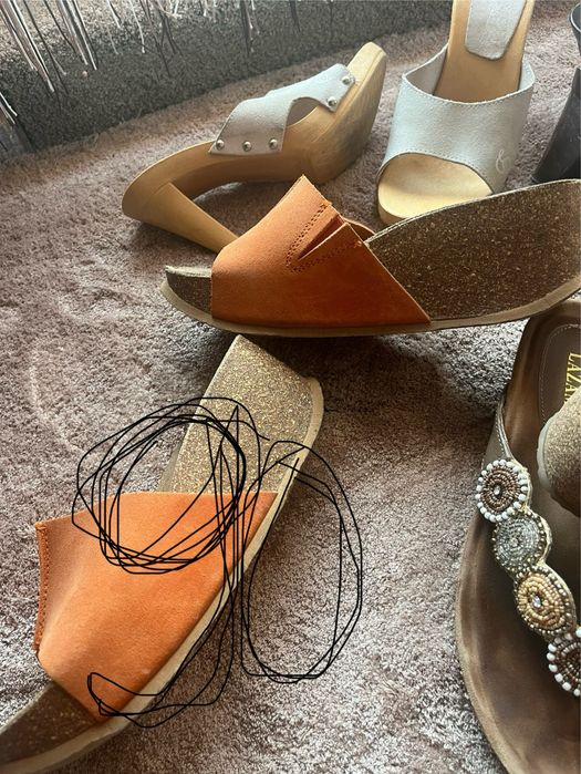 Saboti-papuci dn piele, marimea 37