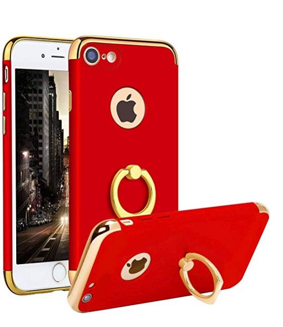 Husa Apple iPhone SE2, Elegance Luxury 3in1 Ring Rosu