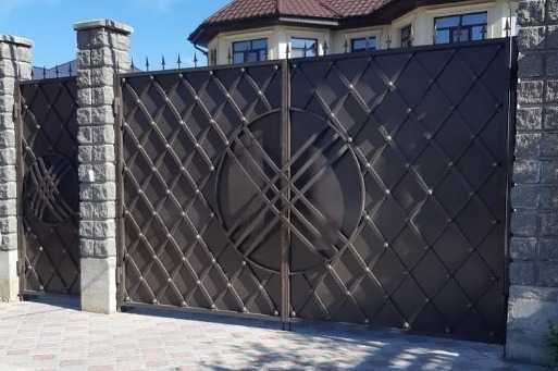 Металлические распашные кованые ворота (откатные). Монтаж бесплатно.