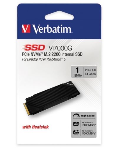 Verbatim Vi7000G PCIe NVMe M.2 Internal SSD For PC or PlayStation 5