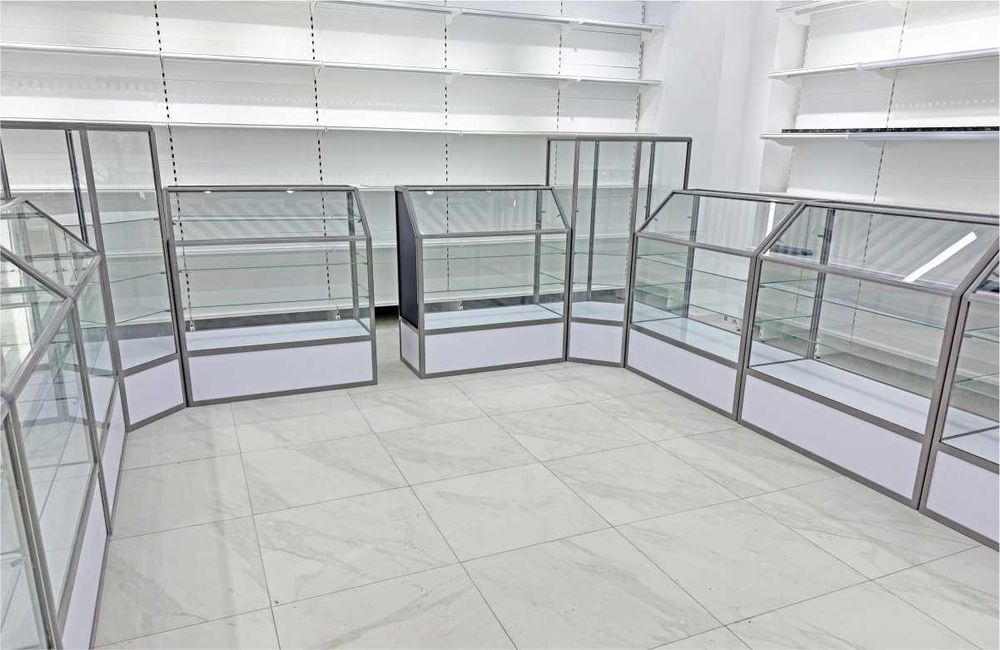 Прилавок витрина, стеклянная, metal oynaly vitrina va prilavkalar