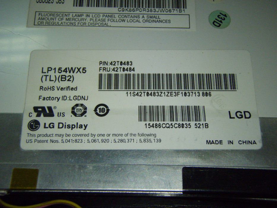 Display laptop 15.4" cu lampa CCF LG LP154WX5 (TL)(B2)