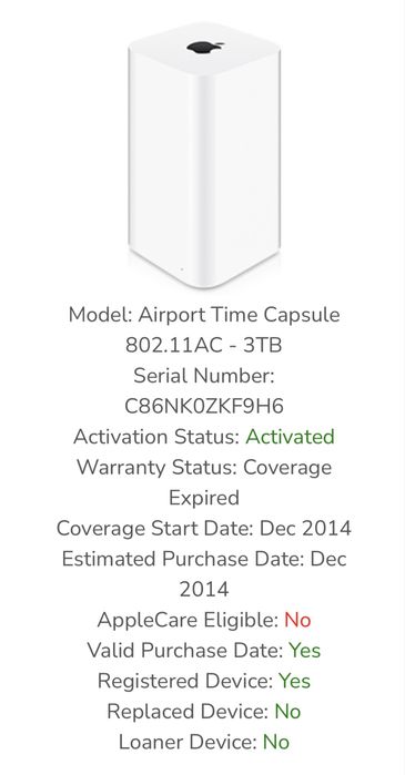 Router Apple Airport Time Capsule 3TB, Gen 5, perfect functional