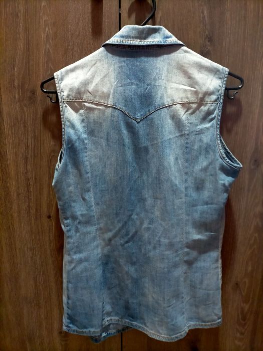 Дънкова риза без ръкав