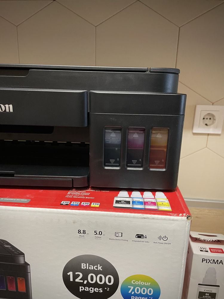 Цветен принтер Canon Pixma G3411 + консумативи
