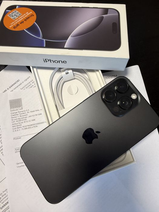 iPh 16 Pro Max 512gb Negru Impecabil Factura Garantie 2ani Neverlock
