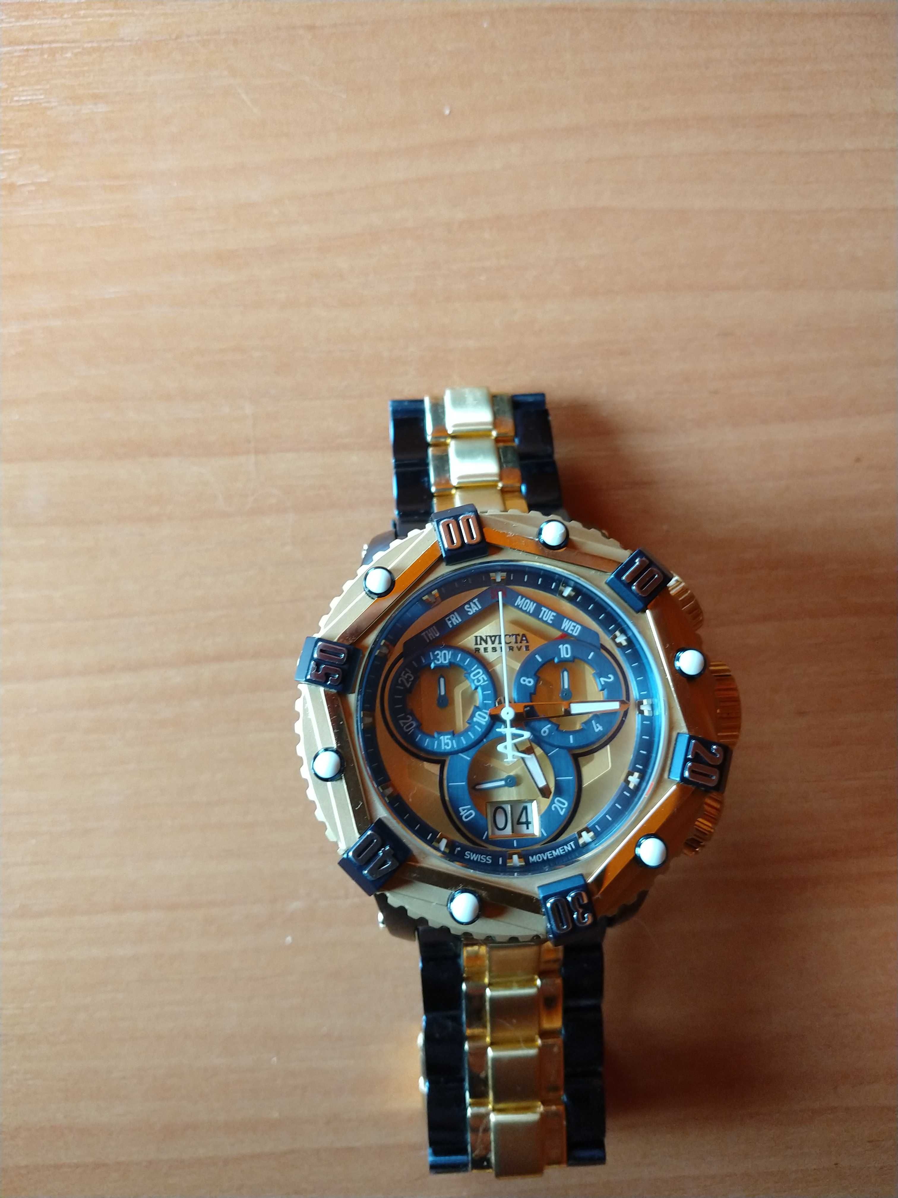 Ceas cronograf Invicta Huracan blue/gold 52mm BLACK FRIDAY