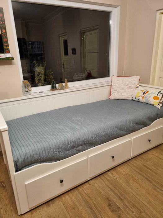 Divan cu 3 sertare/2 saltele, alb/Ågotnes fermă, 80x200 cm