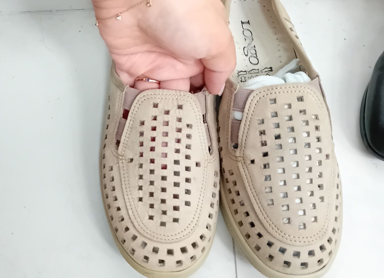 Pantofi Longo piele naturala 36 perforati