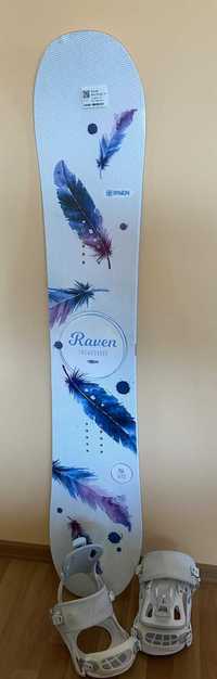 Комплект сноуборд Raven Mia White 147 cm + автомати Raven FT270, M