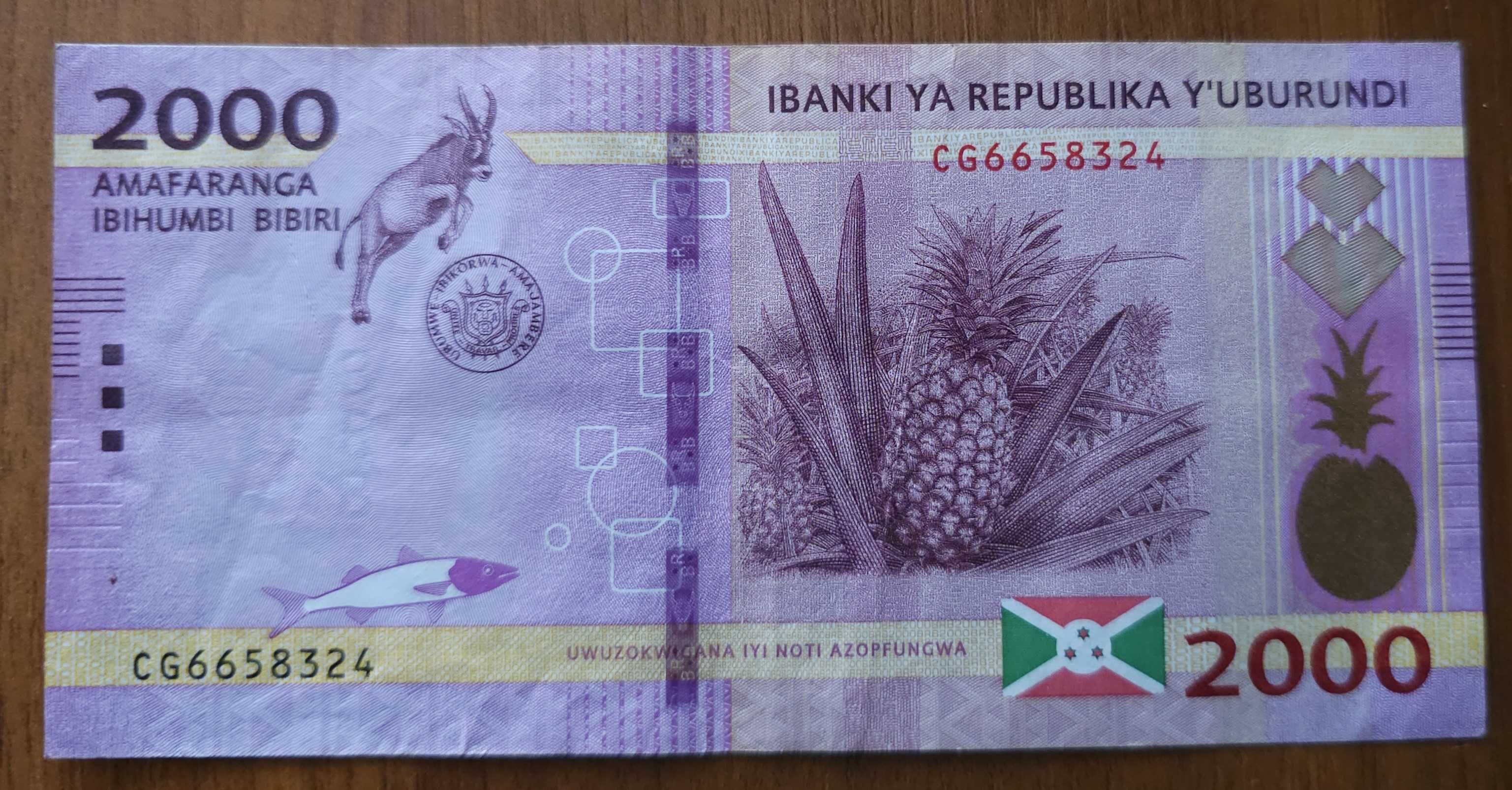 2000 francs 2018, Burundi, circulată