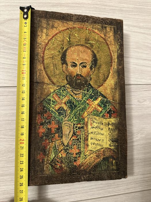 Icoană veche pe lemn – Sfântul Ierarh Nicolae