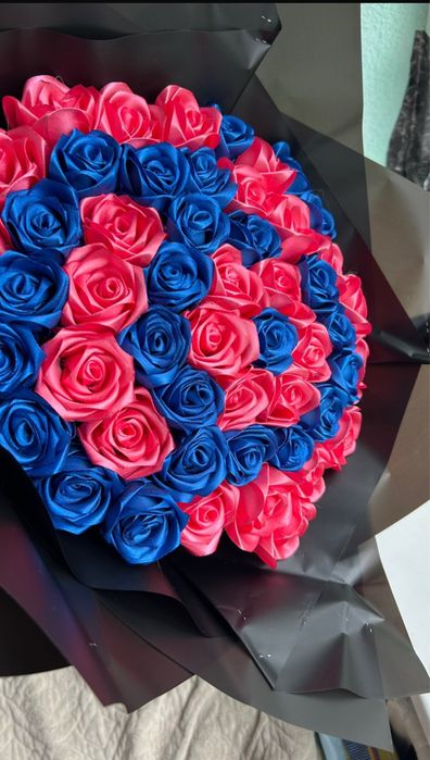 Цветы атласных лента 51 шт 60 см Цветы мыльные