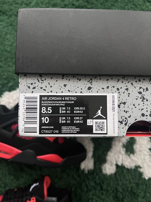 Jordan Retro 4 Red Thunder 42