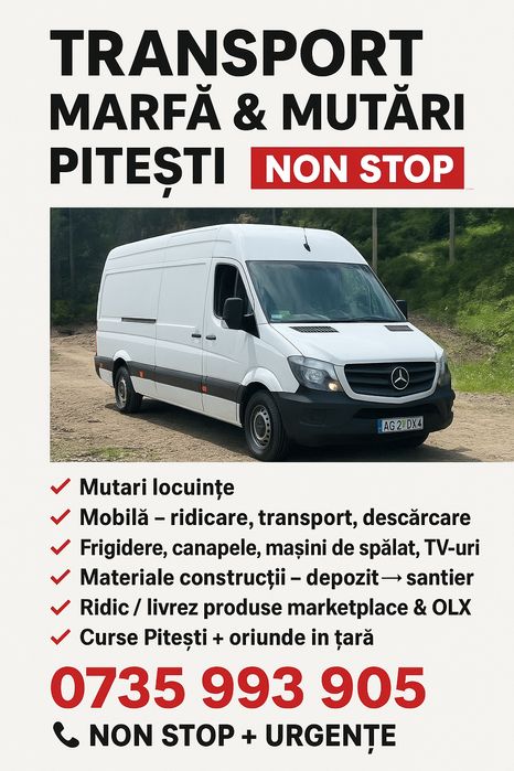 Transport Marfa / Mutari apartamente  - NON STOP
