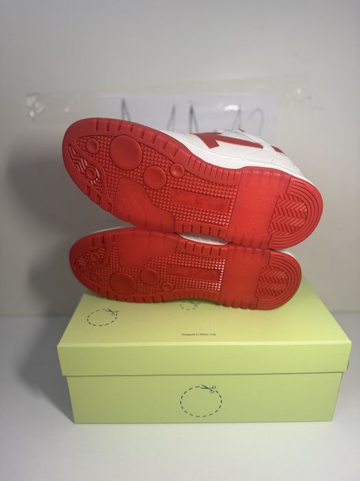 Adidasi Off-White Out Of Office red and white Lace-Up Sneakers