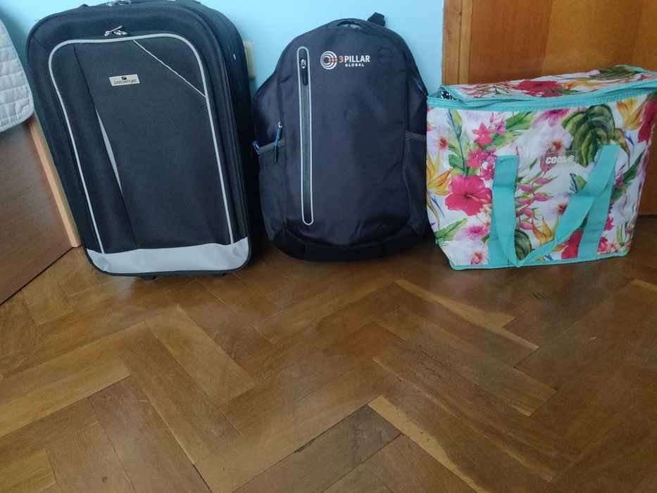 Troler cabină ,,rucsac dell și geantă termoizolantă