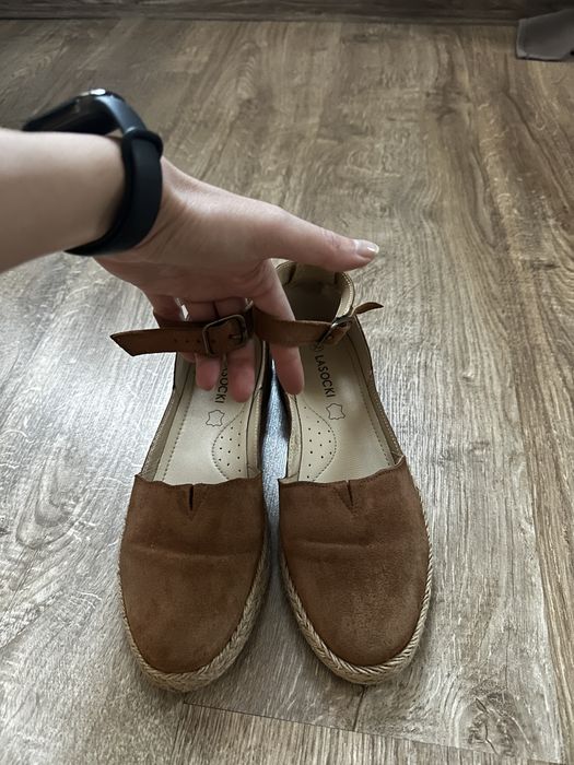 Espadrile CCC piele întoarsă maro cognac nr 39