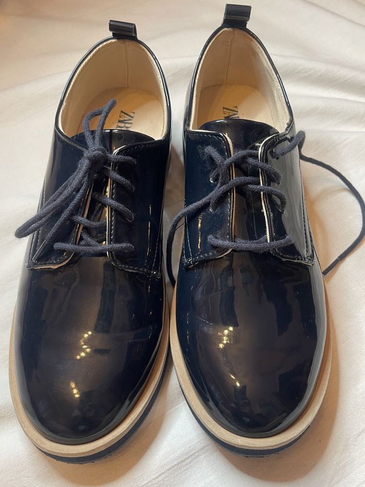 Zara Kids Pantofi derby eleganți Black Blue Mărimea 37