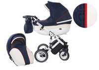 Детска комбинирана количка 2в1 Baby Merc, Style, морско синьо/кремаво