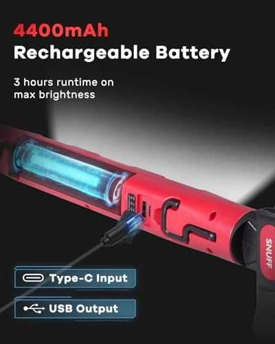 Магнитна LED лампа за ремонт гараж кола къмпинг аварии 4400mA 3 режима