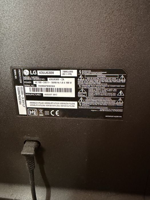 Smart телевизор lg 43