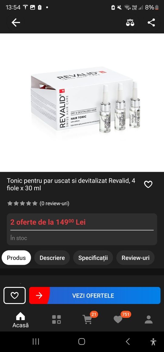 Revalid hair tonic 6ml x 20fiole