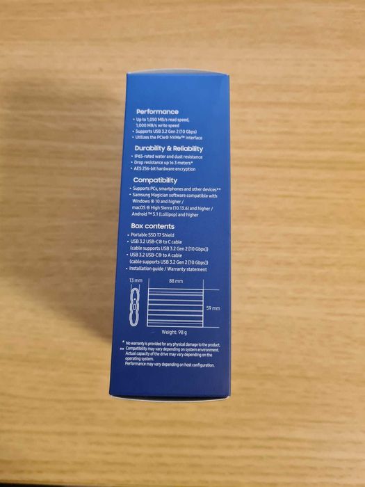 SSD Extern Portabil Samsung T7 Shield 1TB USB 3.2, NOU Sigilat