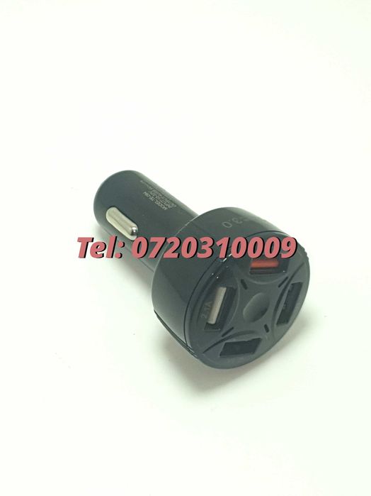 Incarcator Universal Masina Auto 4 Porturi Bricheta Usb Qc Fastcharge