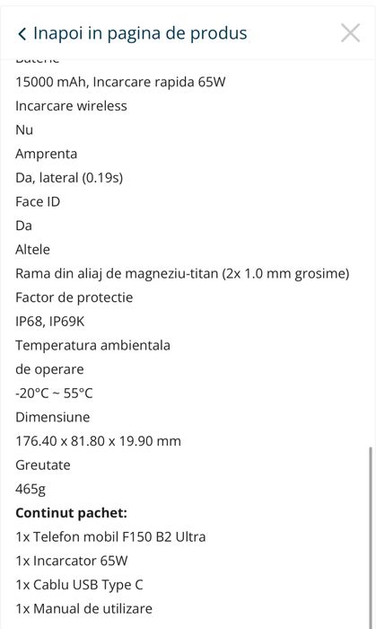 Telefon Rugged F150 B2 Ultra, 120HZ, 24gb Ram. 256gb, Sigilat, OCAZIE