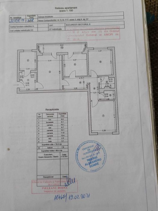 Apartament 4 camere 86 mp