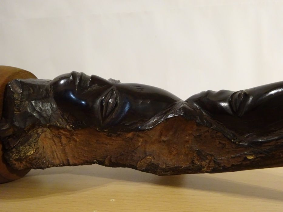 Statueta tribala Makonde - Sculptura rara in radacina de abanos