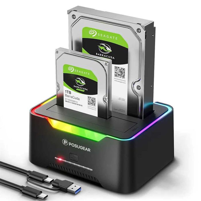 Hard Drive Dock 2.5"/ 3.5" SATA. Dual Disk Offline Replication. 40TB
