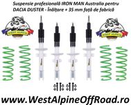 Kit suspensie Dacia Duster profesionala IRON MAN, inaltare + 35 mm