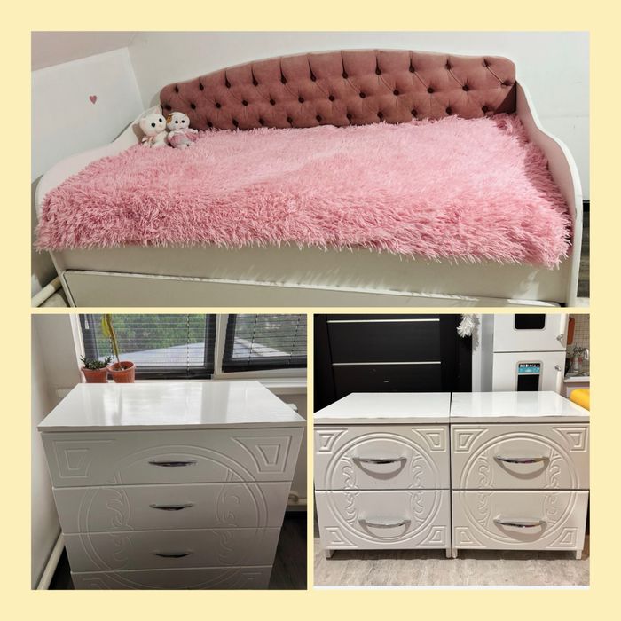 Комплект - 2: кровать 180×90 + комод + тумбочки