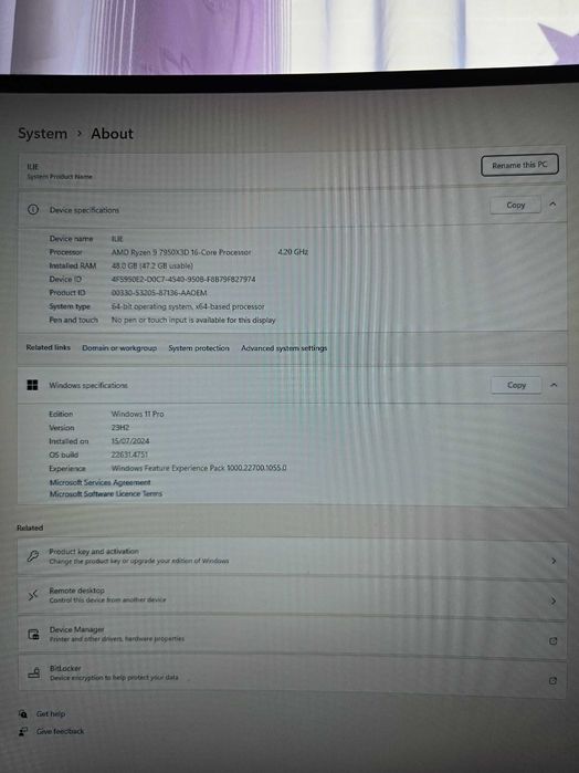 PC Gaming High-End – Ryzen 9 7950X3D + RX 7900 XTX + 48GB DDR5 + 4TB