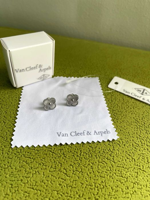 van cleef обеци детелина ван клиф сребърни от неръждаема стомана топ