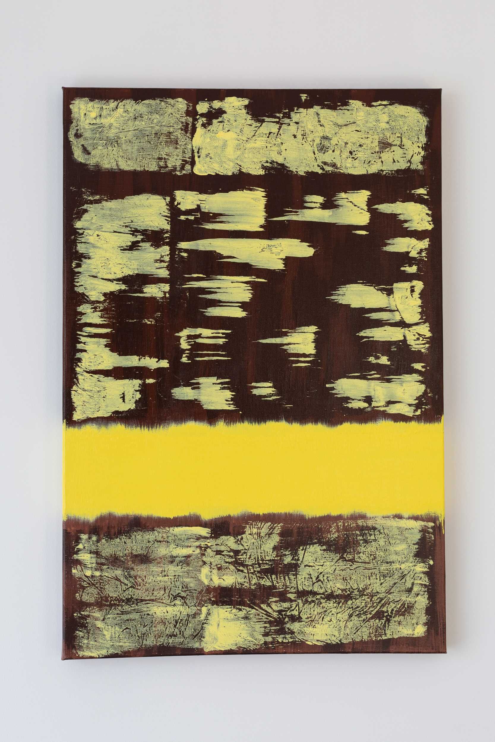 Yellow and Brown - tablou canvas, pictura in vopsea acrilica, 60x90cm