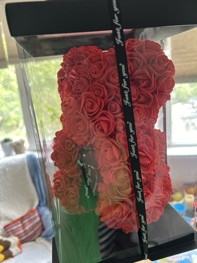 Vand urs din trandafiti de sapun 28 cm