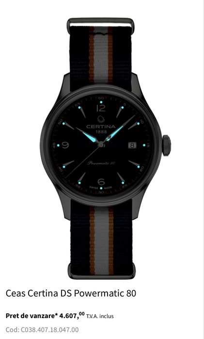 Vand ceas Certina DS Powermatic 80
